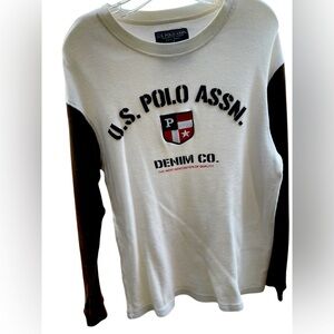 US POLO ASSOCIATION LS waffle knit shirt size Large/Vintage Ralph Lauren